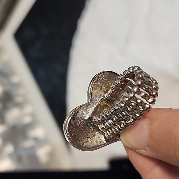 Zebra Heart Rhinestone Ring - Picture 3 of 4